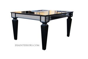French Art Deco Black Lacquer & Chrome Center Table
