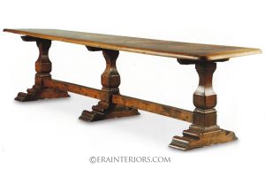 french country triple pedestal dining table