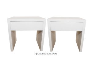 Modern White Lacquer Nightstands